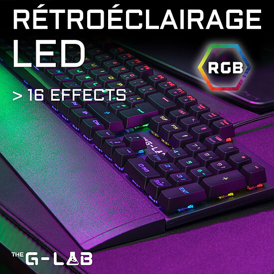 Clavier PC The G-Lab Keyz Carbon EX - Outemu Blue - Autre vue
