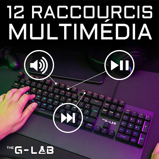 Clavier PC The G-Lab Keyz Carbon EX - Outemu Blue - Autre vue