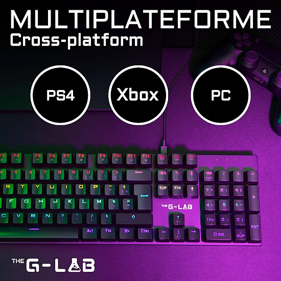 Clavier PC The G-Lab Keyz Carbon EX - Outemu Blue - Autre vue