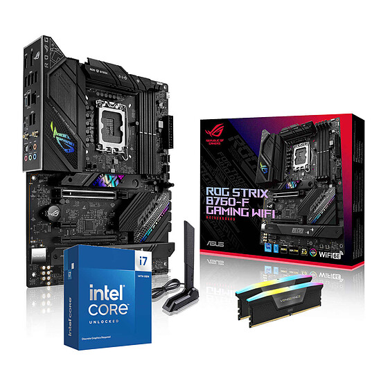 Intel Core i7-14700KF + Asus B760 + RAM 32 Go DDR5 - Kit upgrade