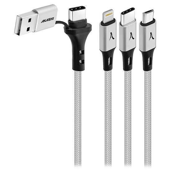 Câble USB Akashi Câble de Charge 5-en-1 - 1 m - Autre vue