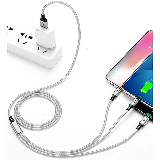 Câble USB Akashi Câble de Charge 5-en-1 - 1 m - Autre vue