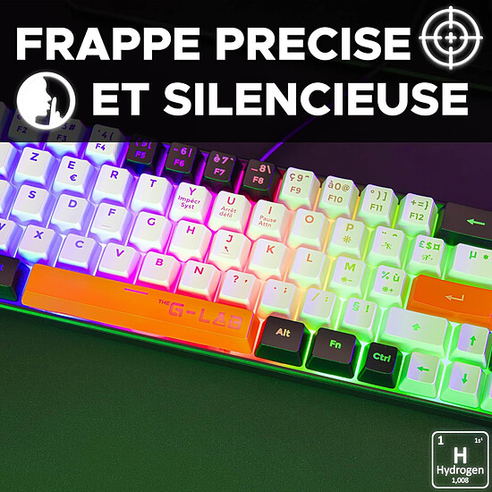 Clavier PC The G-Lab Keyz Hydrogen - Noir/Blanc/Orange - Autre vue