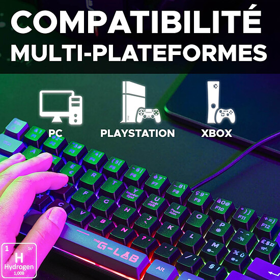 Clavier PC The G-Lab Keyz Hydrogen - Noir/Gris - Autre vue