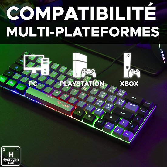 Clavier PC The G-Lab Keyz Hydrogen - Gris/Noir - Autre vue