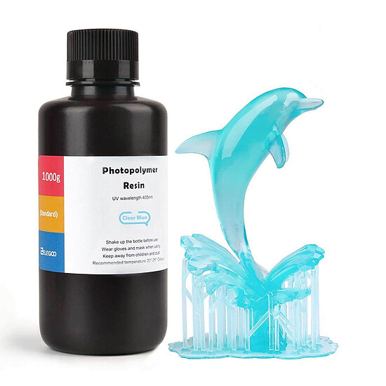 Résine 3D Elegoo Résine Photopolymère LCD ABS-Like Standard Bleu Clair - 1 000 g - Autre vue