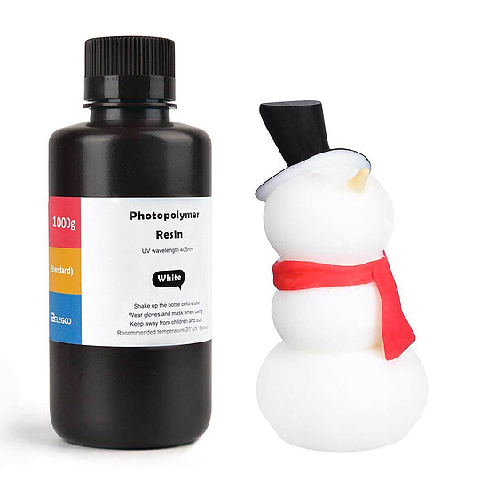 Résine 3D Elegoo Résine Photopolymère LCD ABS-Like Standard Blanc - 1 000 g - Autre vue