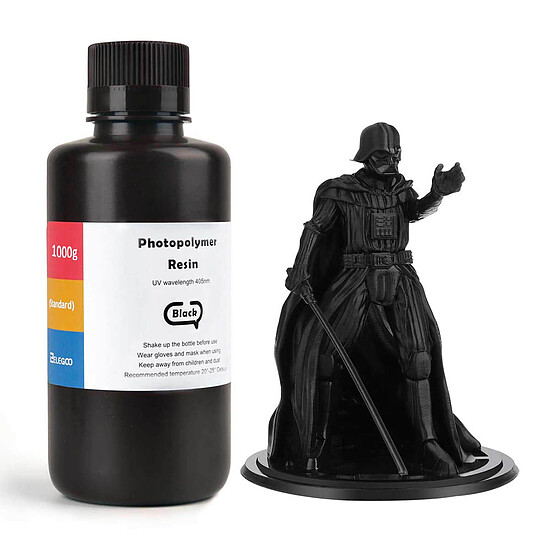 Résine 3D Elegoo Résine Photopolymère LCD ABS-Like Standard Noir - 1 000 g  - Autre vue