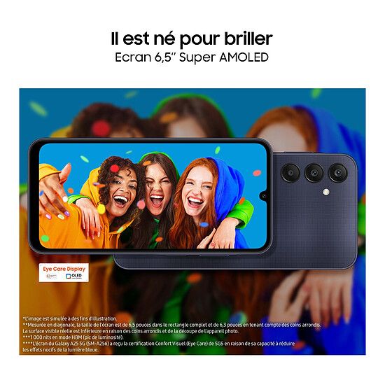 Smartphone reconditionné Samsung Galaxy A25 5G (Bleu) - 128 Go · Reconditionné - Autre vue