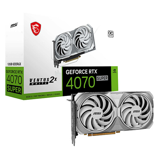 Carte graphique MSI GeForce RTX 4070 SUPER VENTUS 2X WHITE OC