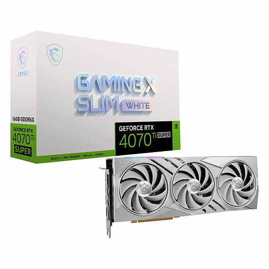 Carte graphique MSI GeForce RTX 4070 Ti SUPER GAMING X SLIM WHITE