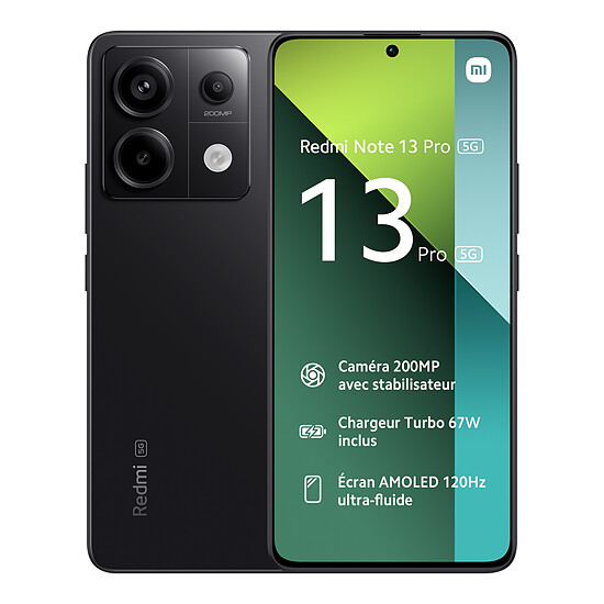Smartphone reconditionné Xiaomi Redmi Note 13 Pro 5G (noir) - 256 Go · Reconditionné - Autre vue