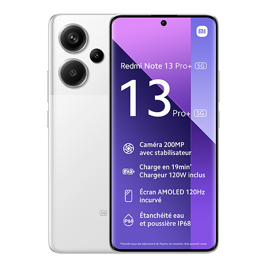 Smartphone Xiaomi Redmi Note 13 Pro Plus 5G (blanc) - 256 Go
