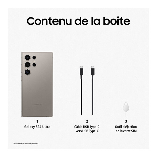 Smartphone reconditionné Samsung Galaxy S24 Ultra 5G (Gris) - 256 Go · Reconditionné - Autre vue