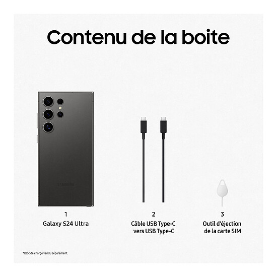 Smartphone reconditionné Samsung Galaxy S24 Ultra 5G (Noir) - 256 Go · Reconditionné - Autre vue