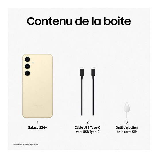 Smartphone reconditionné Samsung Galaxy S24+ 5G (Creme) - 512 Go · Reconditionné - Autre vue