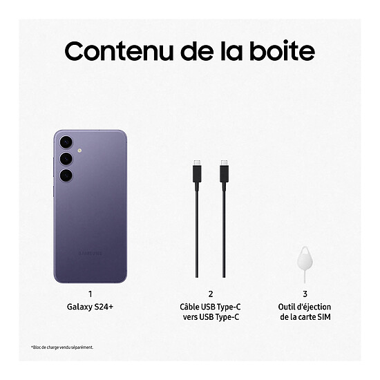 Smartphone reconditionné Samsung Galaxy S24+ 5G (Indigo) - 512 Go · Reconditionné - Autre vue