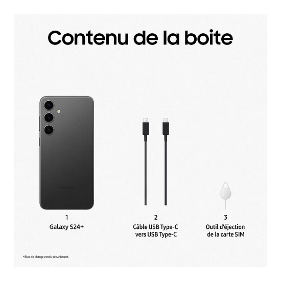 Smartphone reconditionné Samsung Galaxy S24+ 5G (Noir) - 256 Go · Reconditionné - Autre vue