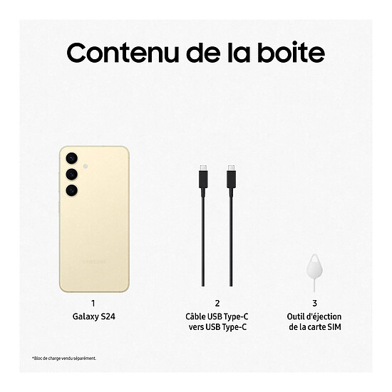 Smartphone reconditionné Samsung Galaxy S24 5G (Creme) - 128 Go · Reconditionné - Autre vue