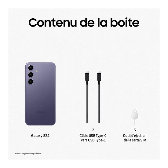 Smartphone reconditionné Samsung Galaxy S24 5G (Indigo) - 128 Go · Reconditionné - Autre vue