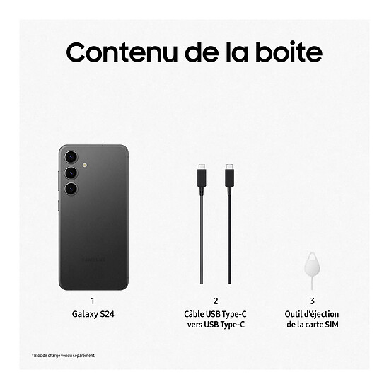 Smartphone reconditionné Samsung Galaxy S24 5G (Noir) - 128 Go · Reconditionné - Autre vue