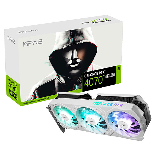 Carte graphique KFA2 GeForce RTX 4070 Ti SUPER EX Gamer White (1-Click OC)