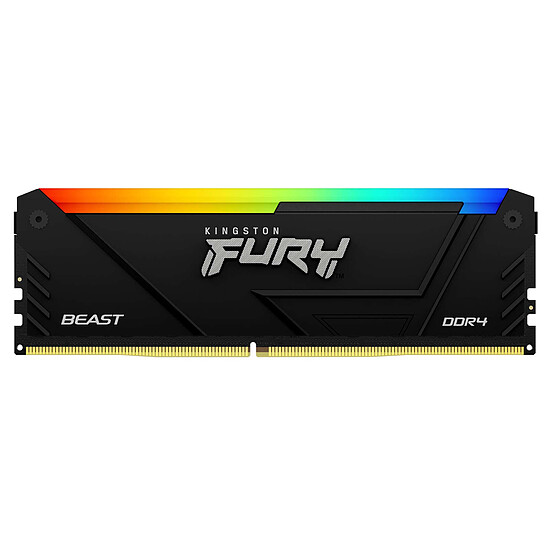 Mémoire RAM Kingston Fury Beast RGB - 2 x 8 Go (16 Go) - DDR4 3600 MHz - CL17 - Autre vue