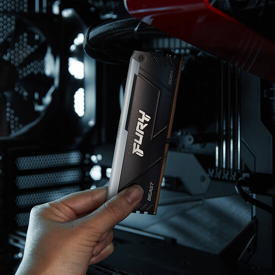 Mémoire RAM Kingston Fury Beast RGB - 2 x 8 Go (16 Go) - DDR4 3600 MHz - CL17 - Autre vue
