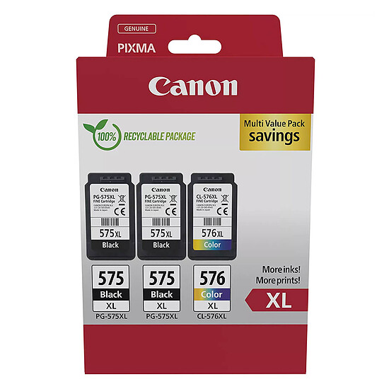 Cartouche d'encre Canon PG-575XL x2 + CL-576XL - Multipack - Autre vue
