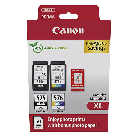 Cartouche d'encre Canon PG-575XL + CL-576XL - Multipack - Autre vue