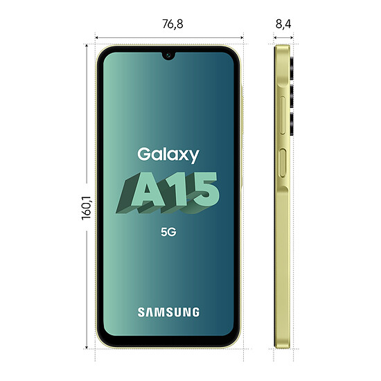 Smartphone reconditionné Samsung Galaxy A15 5G (Lime) - 128 Go - 4 Go · Reconditionné - Autre vue