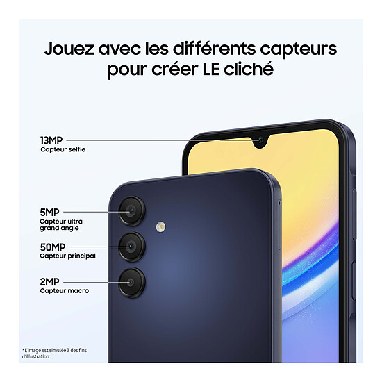 Smartphone reconditionné Samsung Galaxy A15 5G (Lime) - 128 Go - 4 Go · Reconditionné - Autre vue