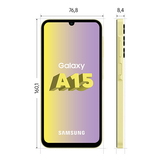 Smartphone reconditionné Samsung Galaxy A15 (Lime) - 128 Go - 4 Go · Reconditionné - Autre vue
