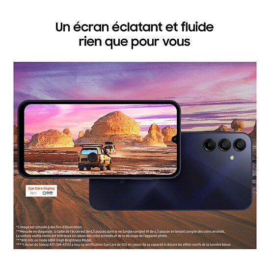 Smartphone reconditionné Samsung Galaxy A15 (Lime) - 128 Go - 4 Go · Reconditionné - Autre vue