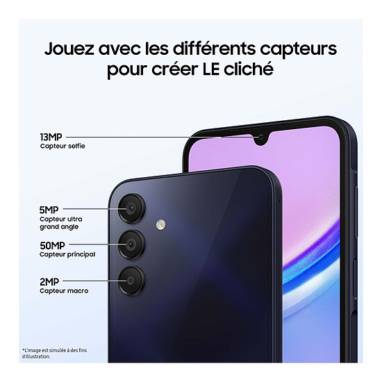 Smartphone reconditionné Samsung Galaxy A15 (Lime) - 128 Go - 4 Go · Reconditionné - Autre vue