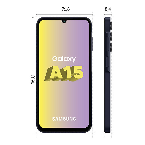 Smartphone reconditionné Samsung Galaxy A15 (Bleu nuit) - 128 Go - 4 Go · Reconditionné - Autre vue