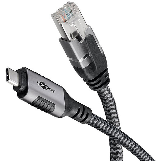 Câble RJ45 Goobay Câble Ethernet USB-C 3.1 vers RJ45 CAT 6 FTP - M/M - 3 m - Autre vue