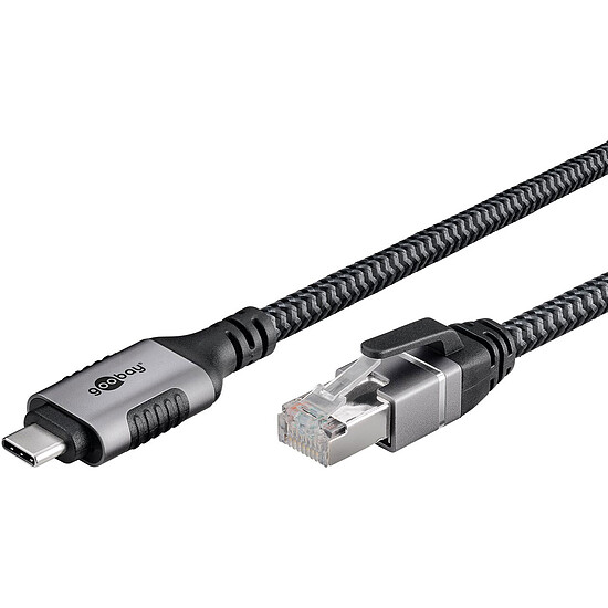 Câble RJ45 Goobay Câble Ethernet USB-C 3.1 vers RJ45 CAT 6 FTP - M/M - 3 m - Autre vue