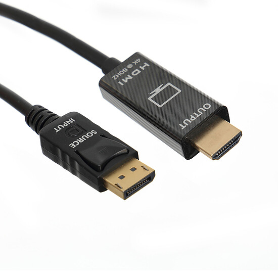 Adaptateur DisplayPort TEXTORM Câble DisplayPort vers HDMI blindé 4K - Mâle/Mâle - 1.8 m - Autre vue