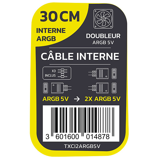 Câble d'alimentation TEXTORM Doubleur interne ARGB vers 2x ARGB - 30 cm - Autre vue