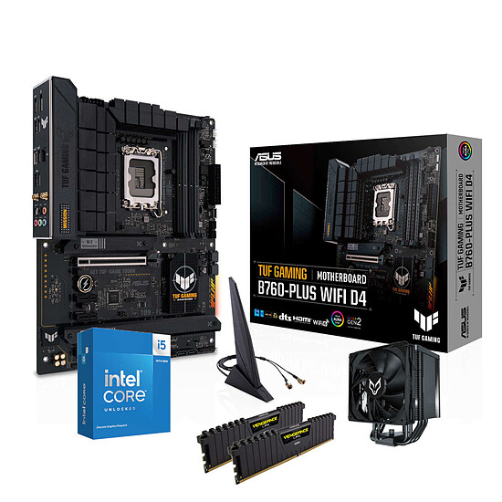 Kit upgrade PC Intel Core i5-14600KF - Asus B760 - RAM 32 Go DDR4 - Ventirad 