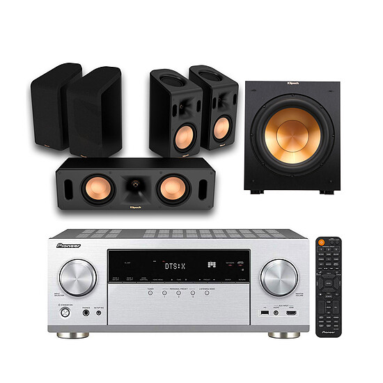 Ampli Home-Cinéma Pioneer VSX-LX305 Argent + Klipsch RCS Dolby Atmos 5.0.4 + Klipsch R-12SW