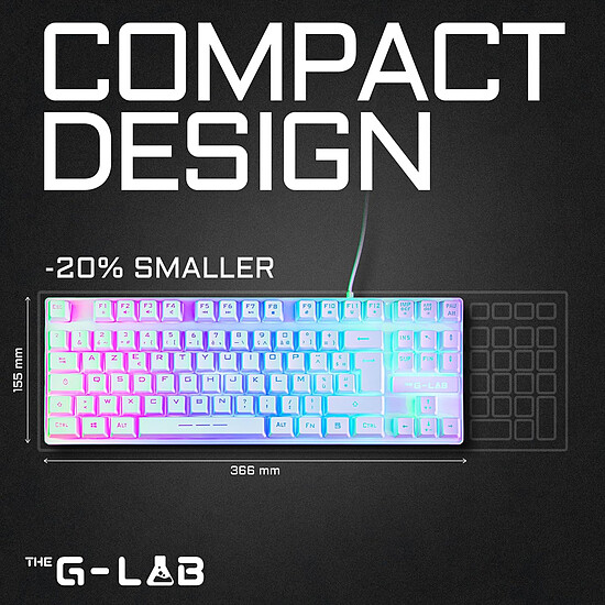Clavier PC The G-Lab Keyz Caesium TKL - Blanc - Autre vue