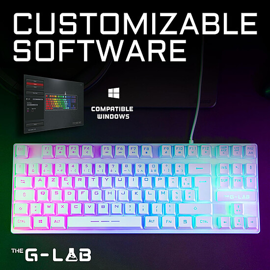 Clavier PC The G-Lab Keyz Caesium TKL - Blanc - Autre vue
