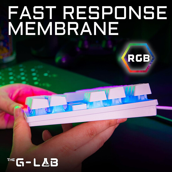 Clavier PC The G-Lab Keyz Caesium TKL - Blanc - Autre vue