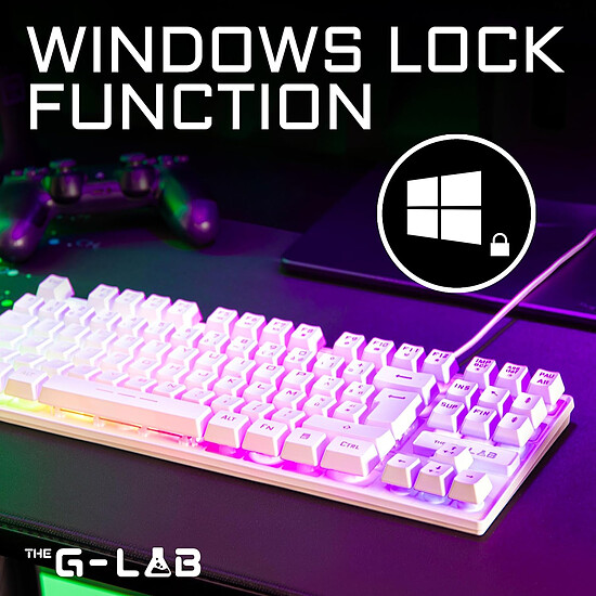 Clavier PC The G-Lab Keyz Caesium TKL - Blanc - Autre vue