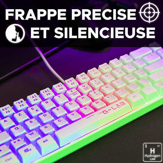 Clavier PC The G-Lab Keyz Hydrogen - Blanc - Autre vue