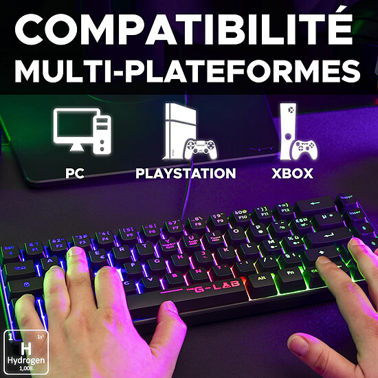 Clavier PC The G-Lab Keyz Hydrogen - Noir - Autre vue