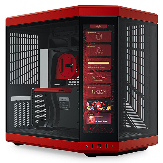 Boîtier PC Hyte Y70 Touch - Rouge/Noir