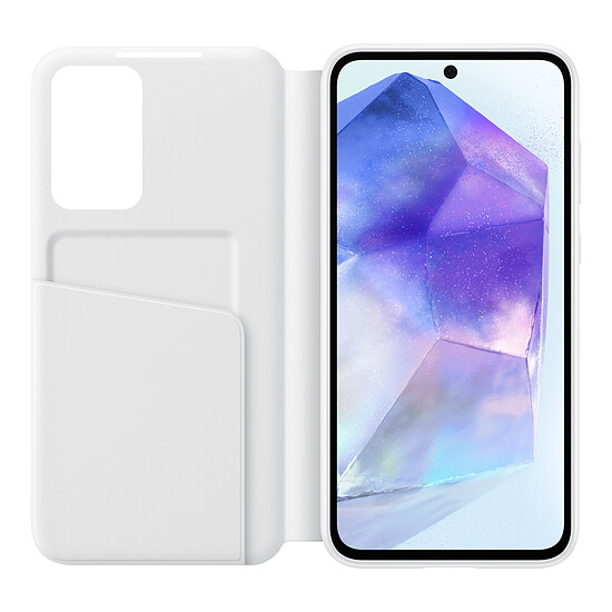Coque et housse Samsung Étui Smart View Blanc avec porte-carte - Galaxy A55 - Autre vue